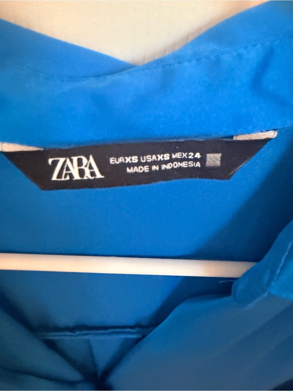 ZARA Cobalt Blue Satin Effect Blouse XS - Picture 7 of 8